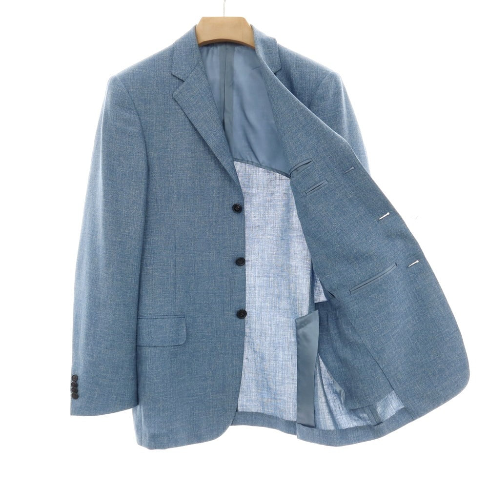 【中古】ベルベスト Belvest ウールリネン 3B テーラードジャケット ライトブルー【サイズ46】【 状態ランクC 】【 メンズ 】