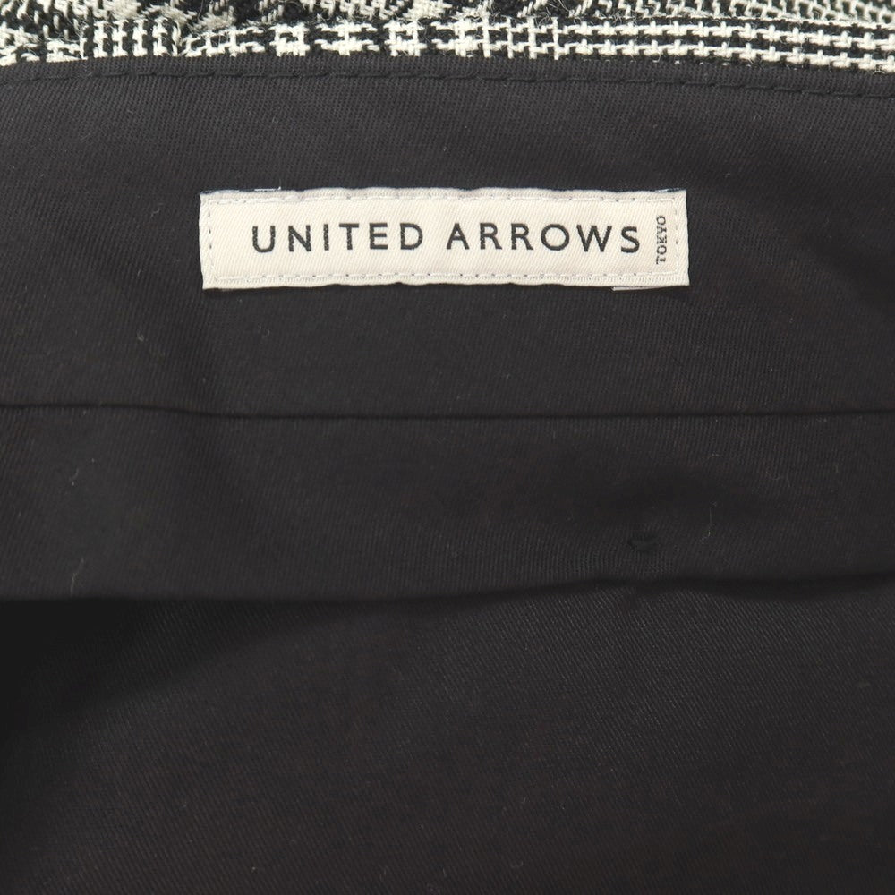 【中古】ユナイテッドアローズ UNITED ARROWS ウール グレンチェック カジュアルスラックスパンツ ブラックxホワイト【サイズS】【 状態ランクB 】【 メンズ 】