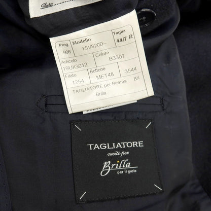 【中古】タリアトーレ TAGLIATORE Brilla per il gusto別注 キャメル ダブル6B テーラードジャケット ダークネイビー【サイズ44】【 状態ランクB 】【 メンズ 】