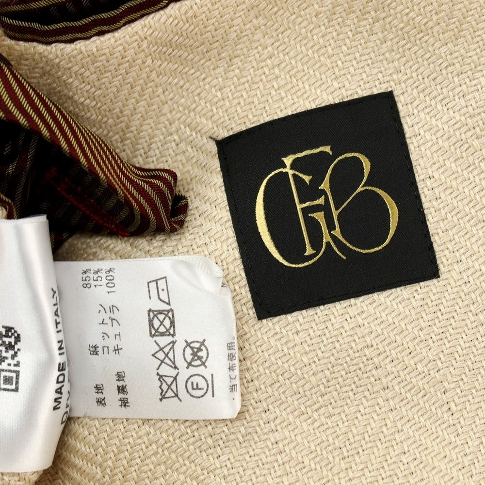 【中古】エルネスト ernesto GFB リネンコットン ヘリンボーン 2B テーラードジャケット アイボリー【サイズ44】【 状態ランクB 】【 メンズ 】