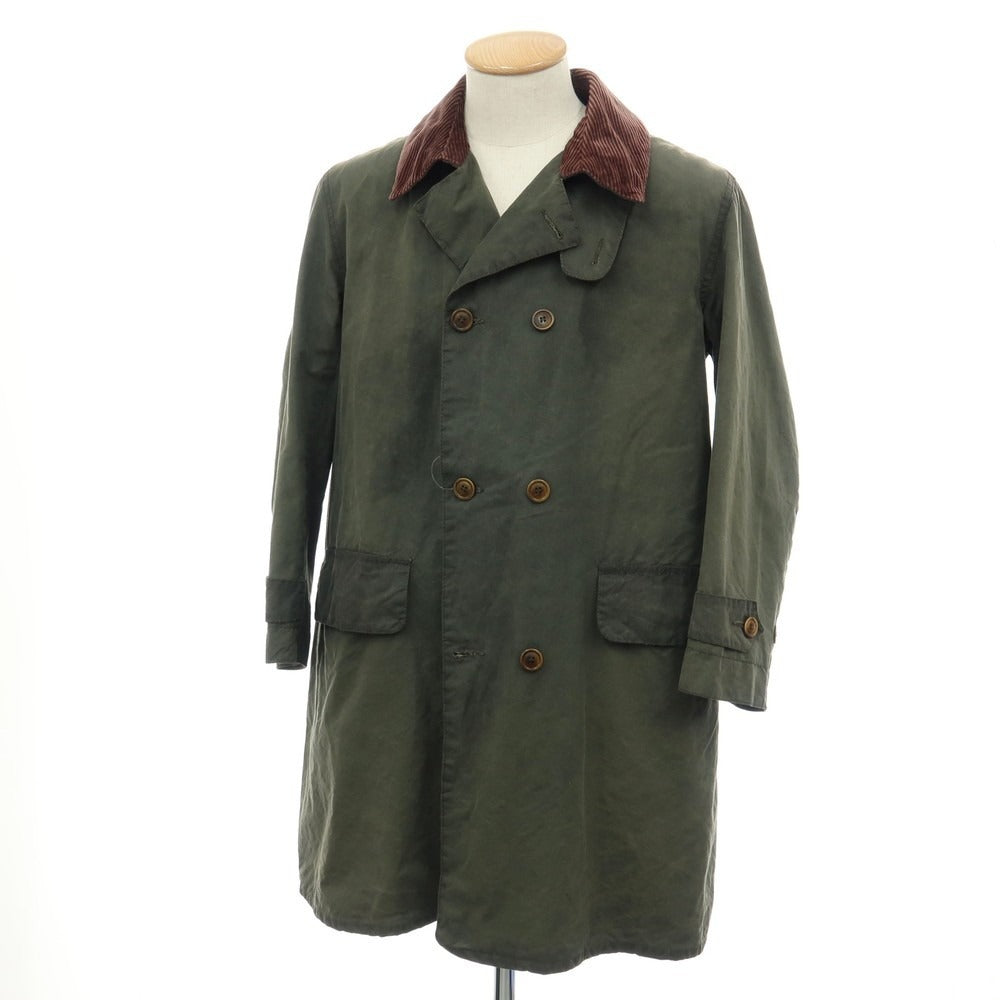 【中古】バブアー Barbour ワックスコットン HAYDON JACKET ヘイドンジャケット ダブルブレストコート オリーブグリーン【サイズ34】【 状態ランクD 】【 メンズ 】