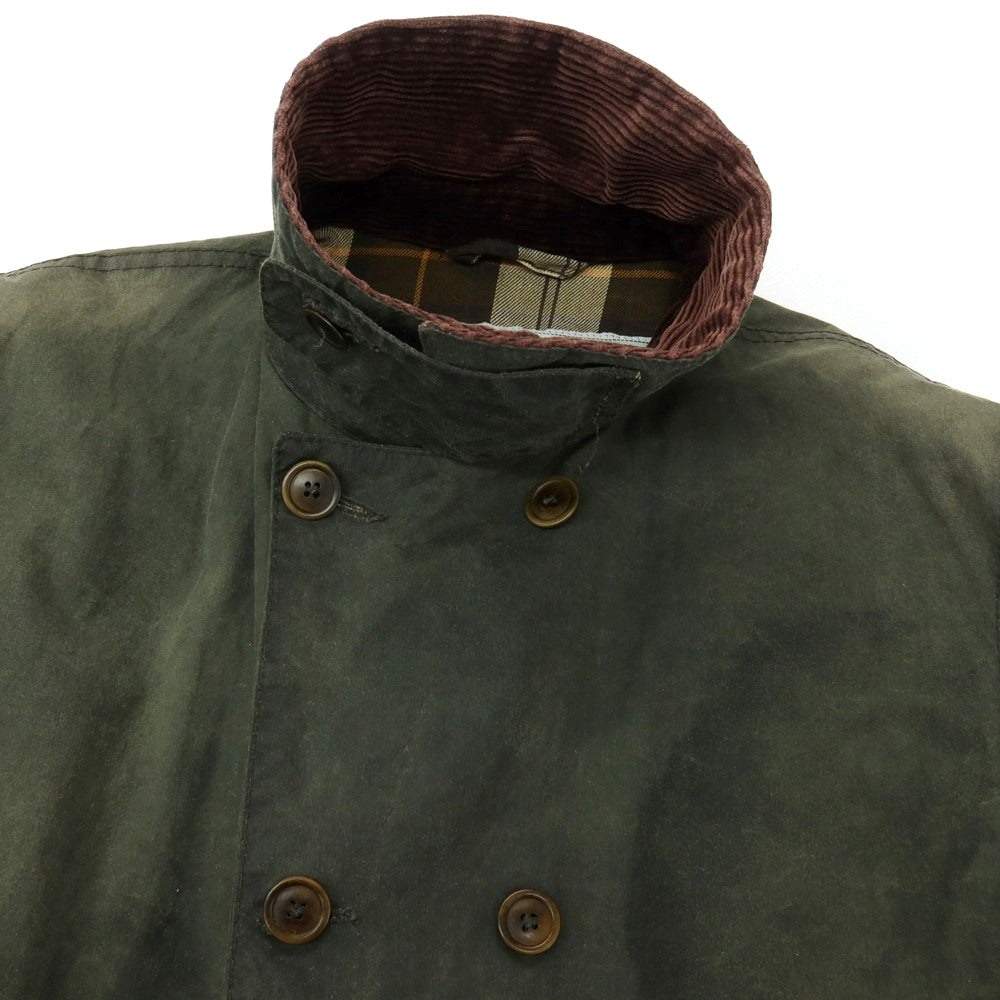 【中古】バブアー Barbour ワックスコットン HAYDON JACKET ヘイドンジャケット ダブルブレストコート オリーブグリーン【サイズ34】【 状態ランクD 】【 メンズ 】