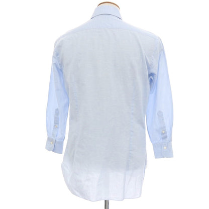 【中古】バルバ BARBA コットンリネン ワイドカラー ドレスシャツ ライトブルー【サイズ39】【 状態ランクC 】【 メンズ 】
