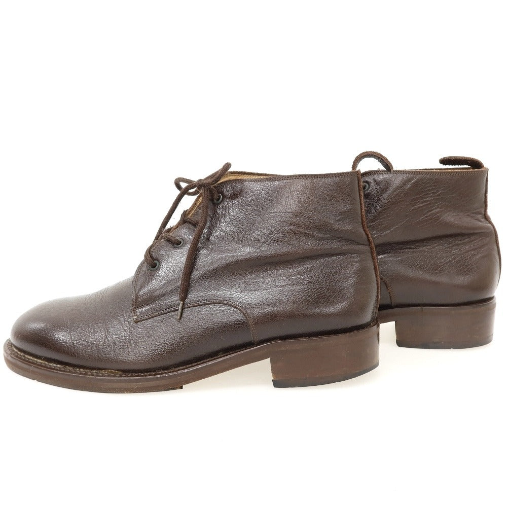 【中古】ジョルジオアルマーニ GIORGIO ARMANI レザー ブーツ ダークブラウン【サイズ7 1/2】【 状態ランクC 】【 メンズ 】