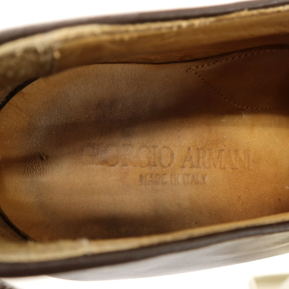【中古】ジョルジオアルマーニ GIORGIO ARMANI レザー ドレスシューズ ブラウン【サイズ8】【 状態ランクC 】【 メンズ 】
