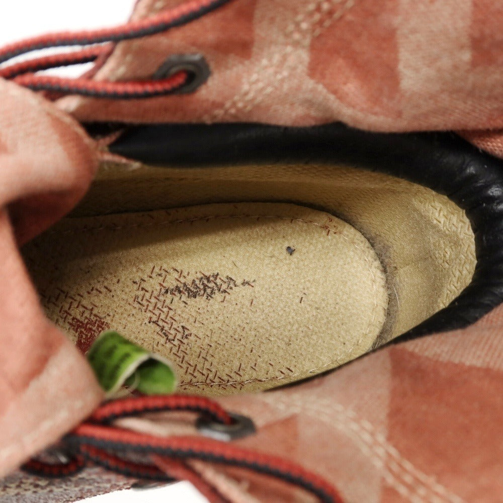 【中古】ティンバーランド Timberland ヌバック キャンバス ブーツ ブラックxレッド【サイズ9 1/2】【 状態ランクC 】【 メンズ 】