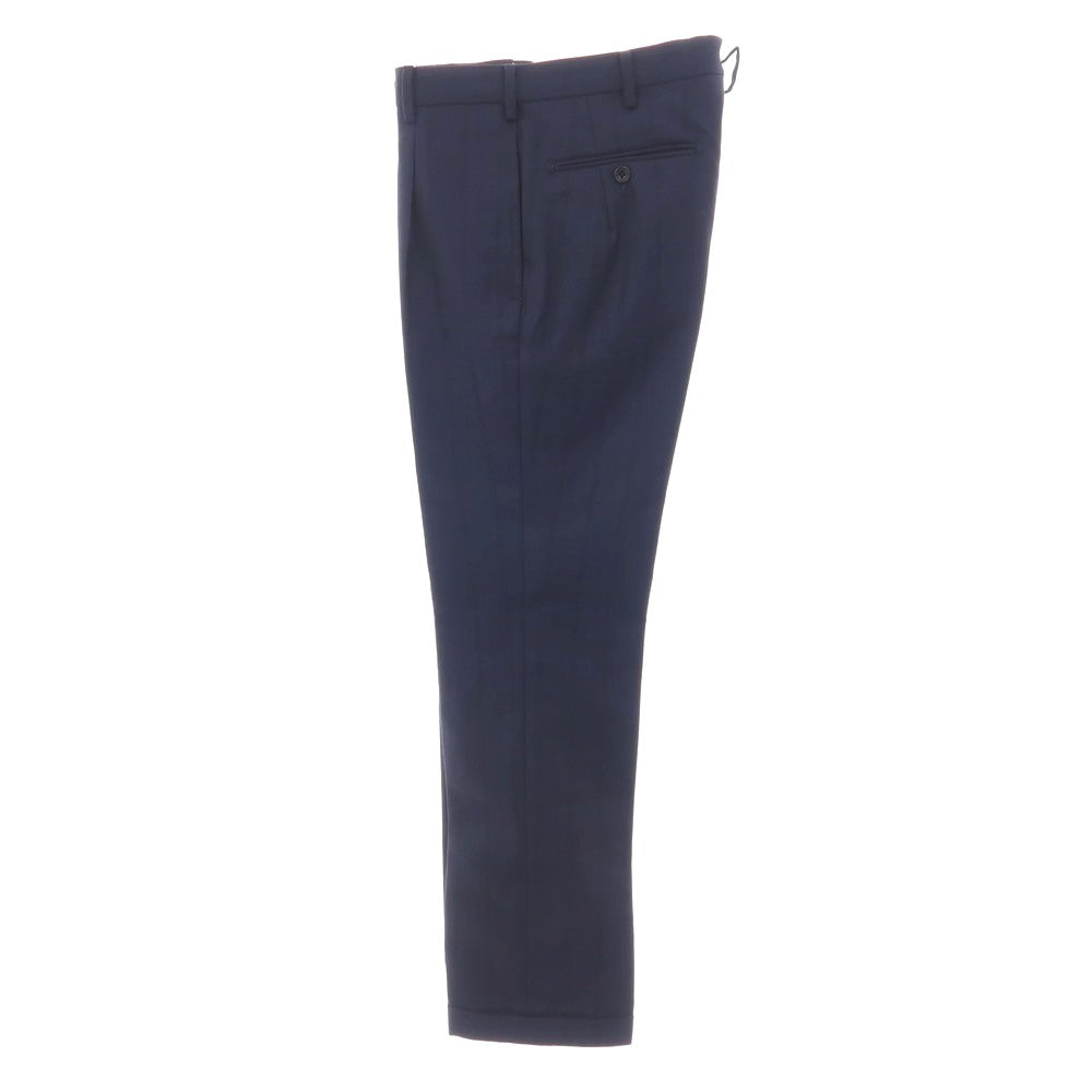 【中古】イセタンメンズ ISETAN MENS ENGLISH BLADE ウール ストライプ 6B ダブルスーツ ネイビー【サイズ表記なし（S位）】【 状態ランクB 】【 メンズ 】
