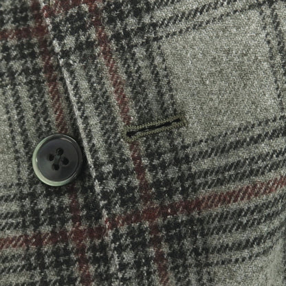 【中古】エルビーエム1911 L.B.M.1911 ウールポリエステルナイロン チェック 3B カジュアルジャケット グレイッシュグリーン【サイズ44】【 状態ランクB 】【 メンズ 】