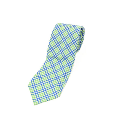 【SALE30%OFF/返品不可】【中古】ジーイーエム ジャム ジェム g.e.m. BARNEYS NEW YORK別注 シルク プリント チェック柄ネクタイ ライトグリーンxブルー【 状態ランクB 】【 メンズ 】