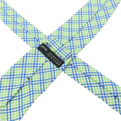 【SALE30%OFF/返品不可】【中古】ジーイーエム ジャム ジェム g.e.m. BARNEYS NEW YORK別注 シルク プリント チェック柄ネクタイ ライトグリーンxブルー【 状態ランクB 】【 メンズ 】
