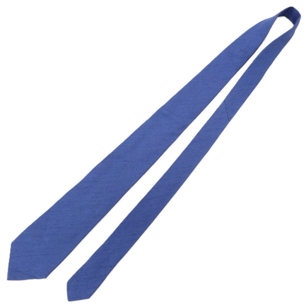 【中古】シャルベ CHARVET シルクリネン 無地ネクタイ ブルー【 状態ランクC 】【 メンズ 】