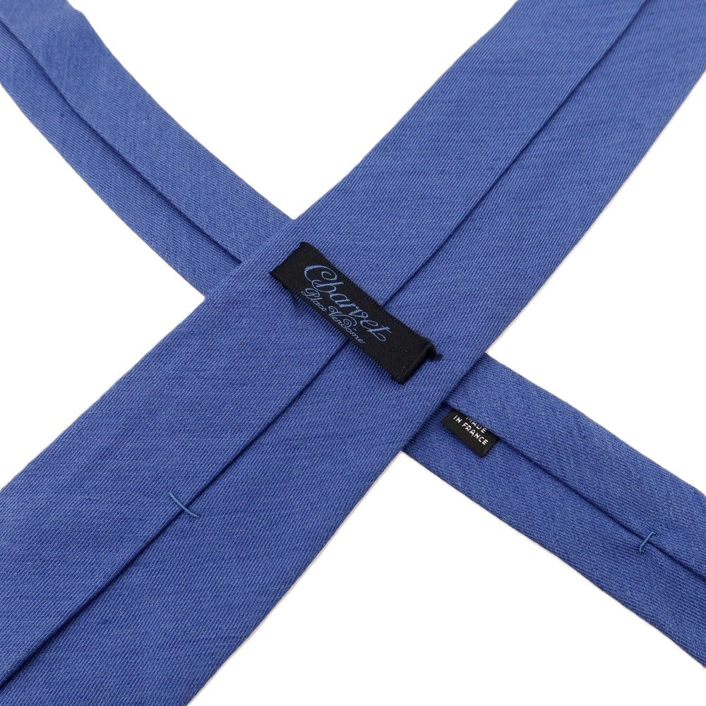 【中古】シャルベ CHARVET シルクリネン 無地ネクタイ ブルー【 状態ランクC 】【 メンズ 】