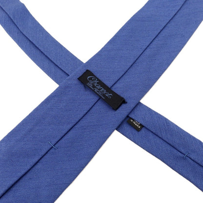 【中古】シャルベ CHARVET シルクリネン 無地ネクタイ ブルー【 状態ランクC 】【 メンズ 】