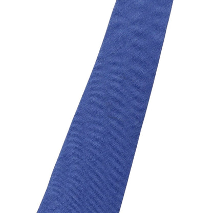 【中古】シャルベ CHARVET シルクリネン 無地ネクタイ ブルー【 状態ランクC 】【 メンズ 】