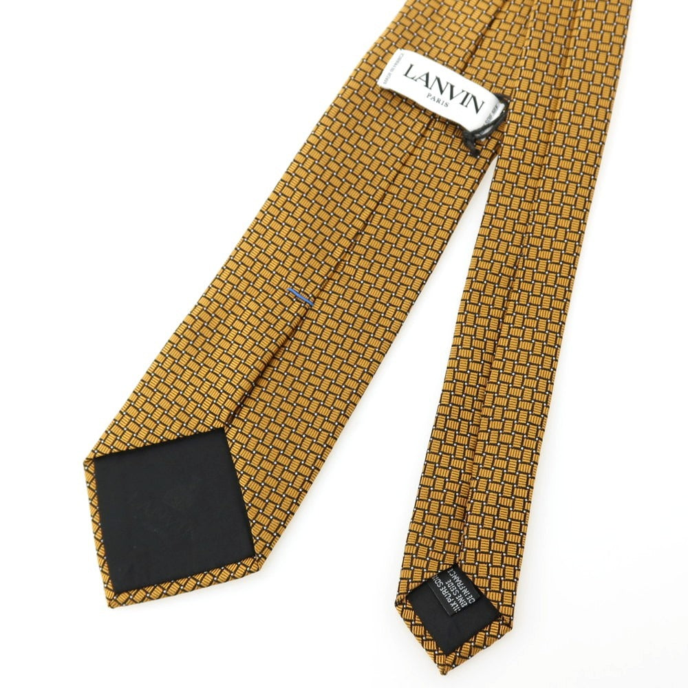 【中古】ランバン LANVIN シルク ネクタイ マスタード系【 状態ランクA 】【 メンズ 】