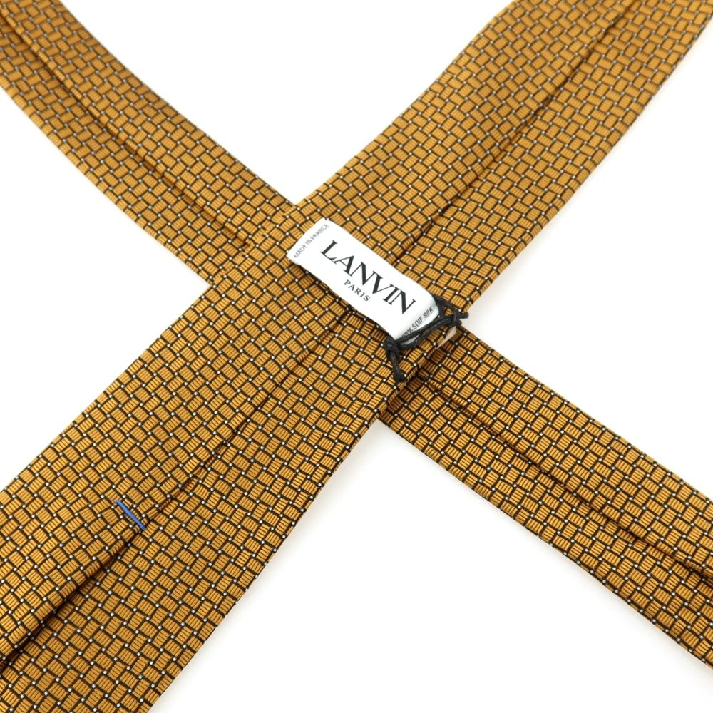 【中古】ランバン LANVIN シルク ネクタイ マスタード系【 状態ランクA 】【 メンズ 】