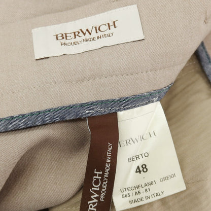 【中古】ベルウィッチ BERWICH BERTO ストレッチ ポリエステルレーヨン イージースラックスパンツ ベージュ系【サイズ48】【 状態ランクC 】【 メンズ 】
