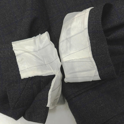 【中古】ルイジ ビアンキ マントヴァ Luigi Bianchi Mantova ウール チェック 2つボタンスーツ ダークグレーxネイビー【サイズ46】【 状態ランクC 】【 メンズ 】