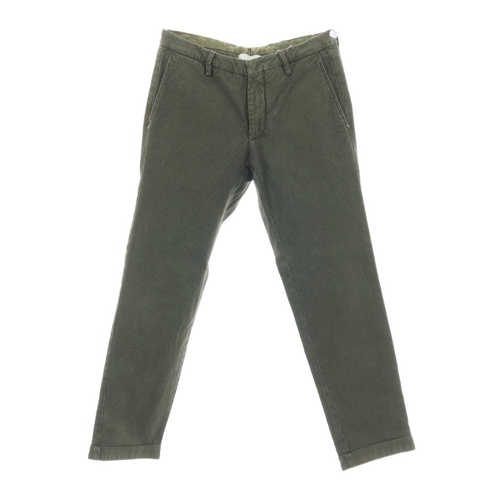 【中古】マイケルコール MICHAEL COAL CAPRI コットンポリウレタン ハウンドトゥース カジュアルスラックスパンツ グリーン【サイズ44】【 状態ランクB 】【 メンズ 】