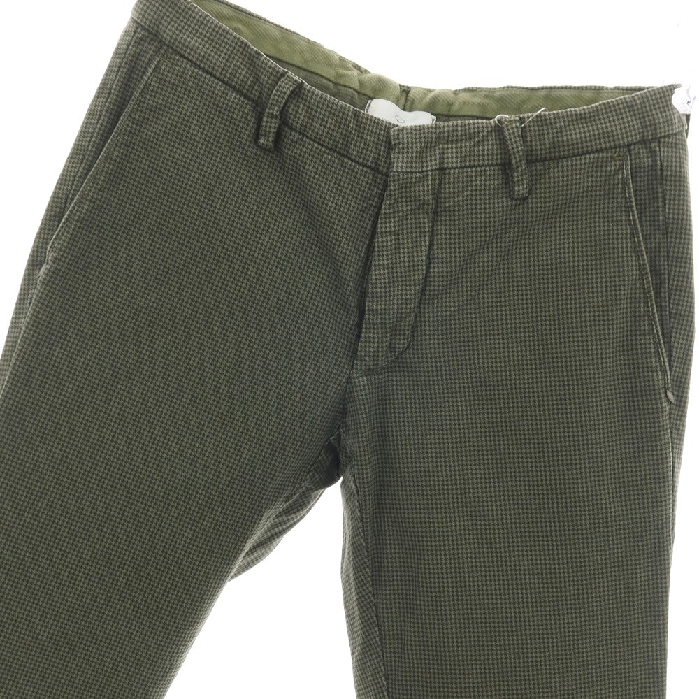 【中古】マイケルコール MICHAEL COAL CAPRI コットンポリウレタン ハウンドトゥース カジュアルスラックスパンツ グリーン【サイズ44】【 状態ランクB 】【 メンズ 】