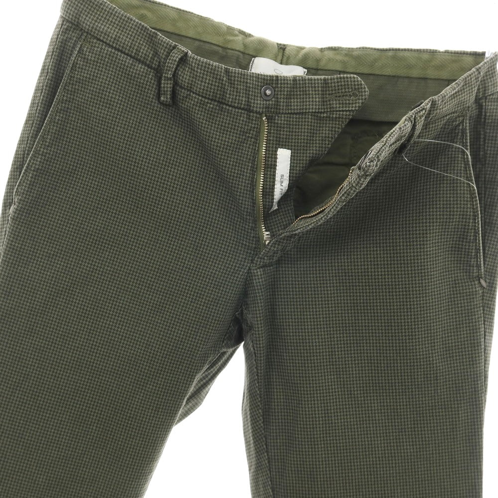 【中古】マイケルコール MICHAEL COAL CAPRI コットンポリウレタン ハウンドトゥース カジュアルスラックスパンツ グリーン【サイズ44】【 状態ランクB 】【 メンズ 】