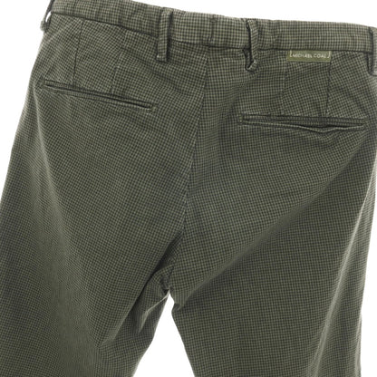【中古】マイケルコール MICHAEL COAL CAPRI コットンポリウレタン ハウンドトゥース カジュアルスラックスパンツ グリーン【サイズ44】【 状態ランクB 】【 メンズ 】