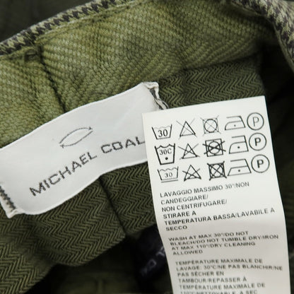 【中古】マイケルコール MICHAEL COAL CAPRI コットンポリウレタン ハウンドトゥース カジュアルスラックスパンツ グリーン【サイズ44】【 状態ランクB 】【 メンズ 】