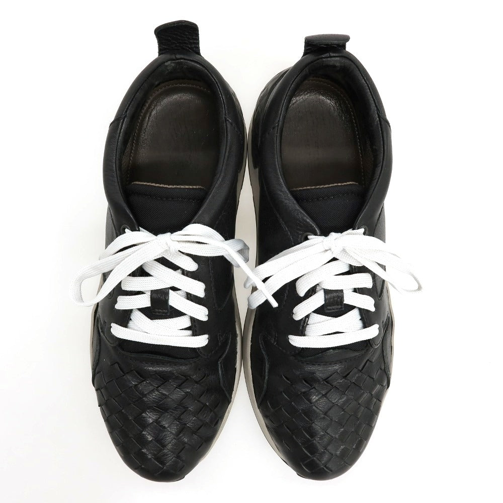 【中古】ボッテガヴェネタ BOTTEGAVENETA レザー スニーカー ブラック【サイズ40 1/2】【 状態ランクC 】【 メンズ 】