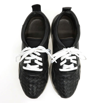 【中古】ボッテガヴェネタ BOTTEGAVENETA レザー スニーカー ブラック【サイズ40 1/2】【 状態ランクC 】【 メンズ 】