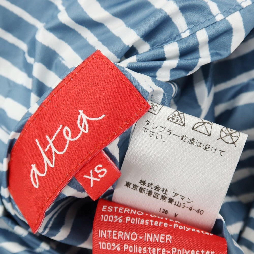 【中古】アルテア Altea リバーシブル ポリエステル ダブルジップ フーデッドブルゾン ブラウン系xダルブルー×ホワイト【サイズXS】【 状態ランクC 】【 メンズ 】