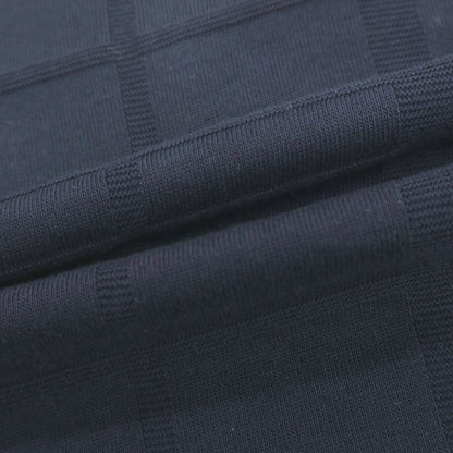【中古】スリードッツ three dots コットン ジャカード チェック クルーネック 長袖Ｔシャツ ネイビー【サイズS】【 状態ランクC 】【 メンズ 】
