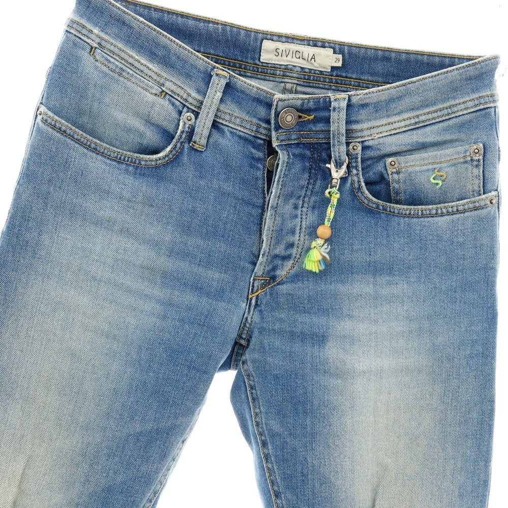【SALE30%OFF/返品不可】【中古】シビリア SIVIGLIA ストレッチ コットン デニムパンツ ジーンズ ライトブルー【 サイズ29 】【 状態ランクC 】【 メンズ 】