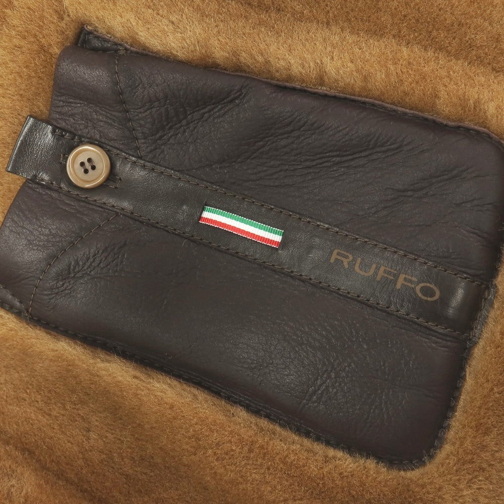 【新品アウトレット】ルッフォ RUFFO ナッパムートン レザー フーデッドコート ブラウン【サイズ48】【 状態ランクN- 】【 メンズ 】