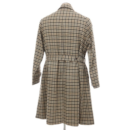 【新品】ホワイトリーアンドグリーン Whiteley&amp;Green ウールカシミヤ チェック ハダースフィールド ベルテッド ステンカラーコート ベージュxブラック【サイズ40】【 状態ランクN 】【 メンズ 】