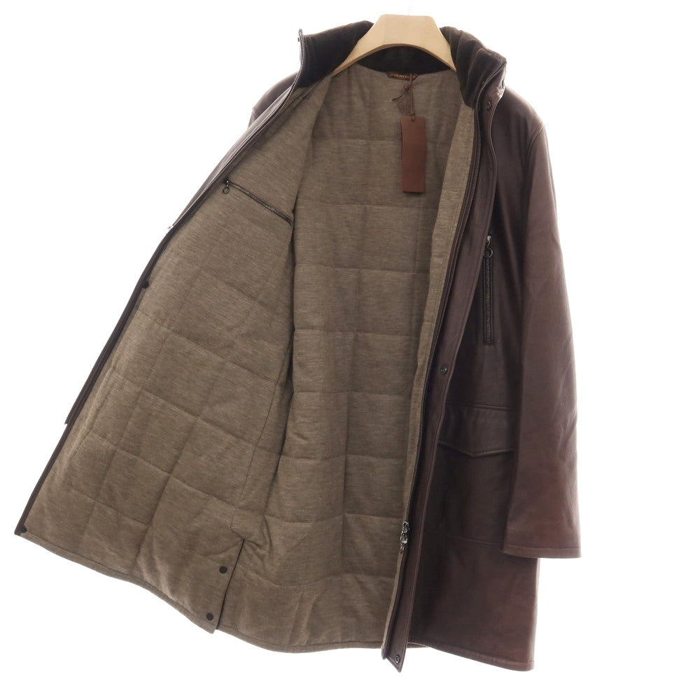 【中古】セラファン SERAPHIN 鹿革 ディアレザー 中綿入りコート ダークブラウン【サイズ48】【 状態ランクD 】【 メンズ 】