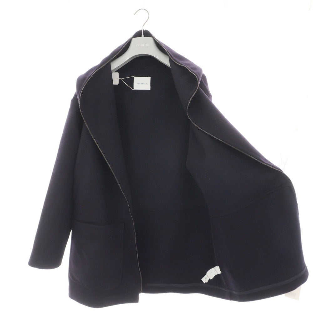 【新品】マーロ Malo ウールカシミヤ フルジップ フーデッドブルゾン ネイビー【サイズXL】【 状態ランクN 】【 メンズ 】