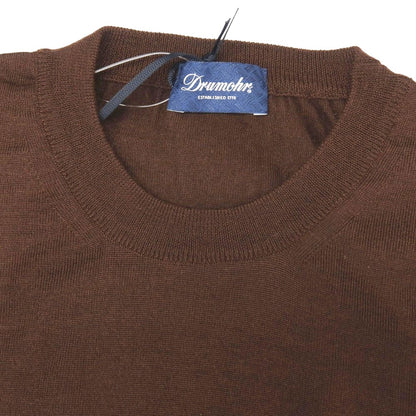 【新品アウトレット】ドルモア DRUMOHR ハイゲージ カシミヤウールシルク クルーネック プルオーバーニット ブラウン【サイズ46】【 状態ランクN- 】【 メンズ 】