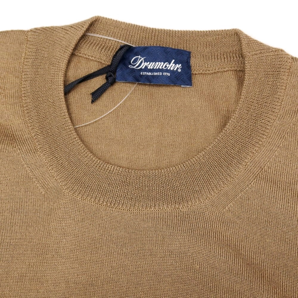 【新品】ドルモア DRUMOHR ハイゲージ カシミヤウールシルク クルーネック プルオーバーニット ベージュ【サイズ46】【 状態ランクN 】【 メンズ 】