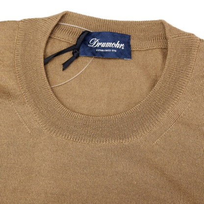 【新品】ドルモア DRUMOHR ハイゲージ カシミヤウールシルク クルーネック プルオーバーニット ベージュ【サイズ46】【 状態ランクN 】【 メンズ 】
