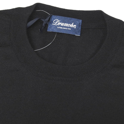 【新品アウトレット】ドルモア DRUMOHR ハイゲージ カシミヤウールシルク クルーネック プルオーバーニット ブラック【サイズ46】【 状態ランクN- 】【 メンズ 】