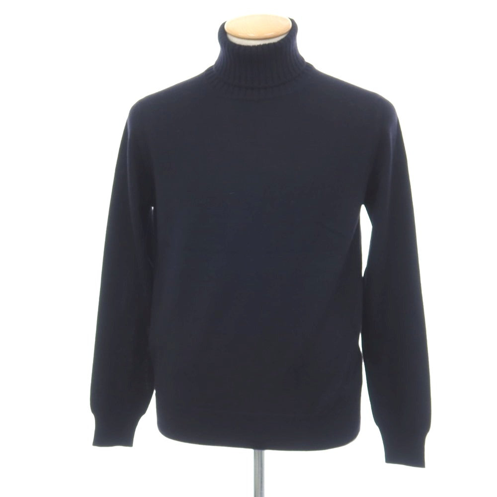 【新品】クルチアーニ CRUCIANI ウール タートルネック プルオーバーニット ダークネイビー【サイズ46】【 状態ランクN 】【 メンズ 】