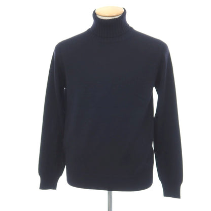 【新品】クルチアーニ CRUCIANI ウール タートルネック プルオーバーニット ダークネイビー【サイズ46】【 状態ランクN 】【 メンズ 】