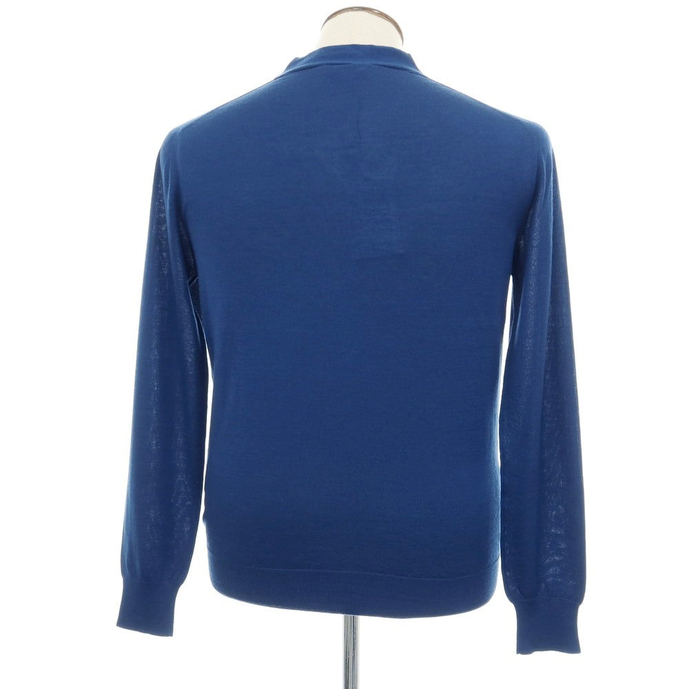 【中古】クルチアーニ CRUCIANI ハイゲージ カシミヤシルク ニット カーディガン ダークブルー【サイズ50】【 状態ランクC 】【 メンズ 】