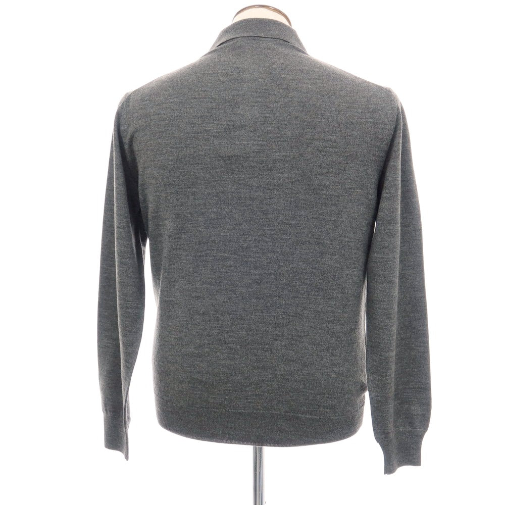 【新品】クルチアーニ CRUCIANI ウール 長袖 ポロニット グレー【サイズ50】【 状態ランクN 】【 メンズ 】
