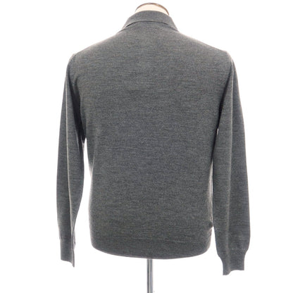 【新品】クルチアーニ CRUCIANI ウール 長袖 ポロニット グレー【サイズ50】【 状態ランクN 】【 メンズ 】