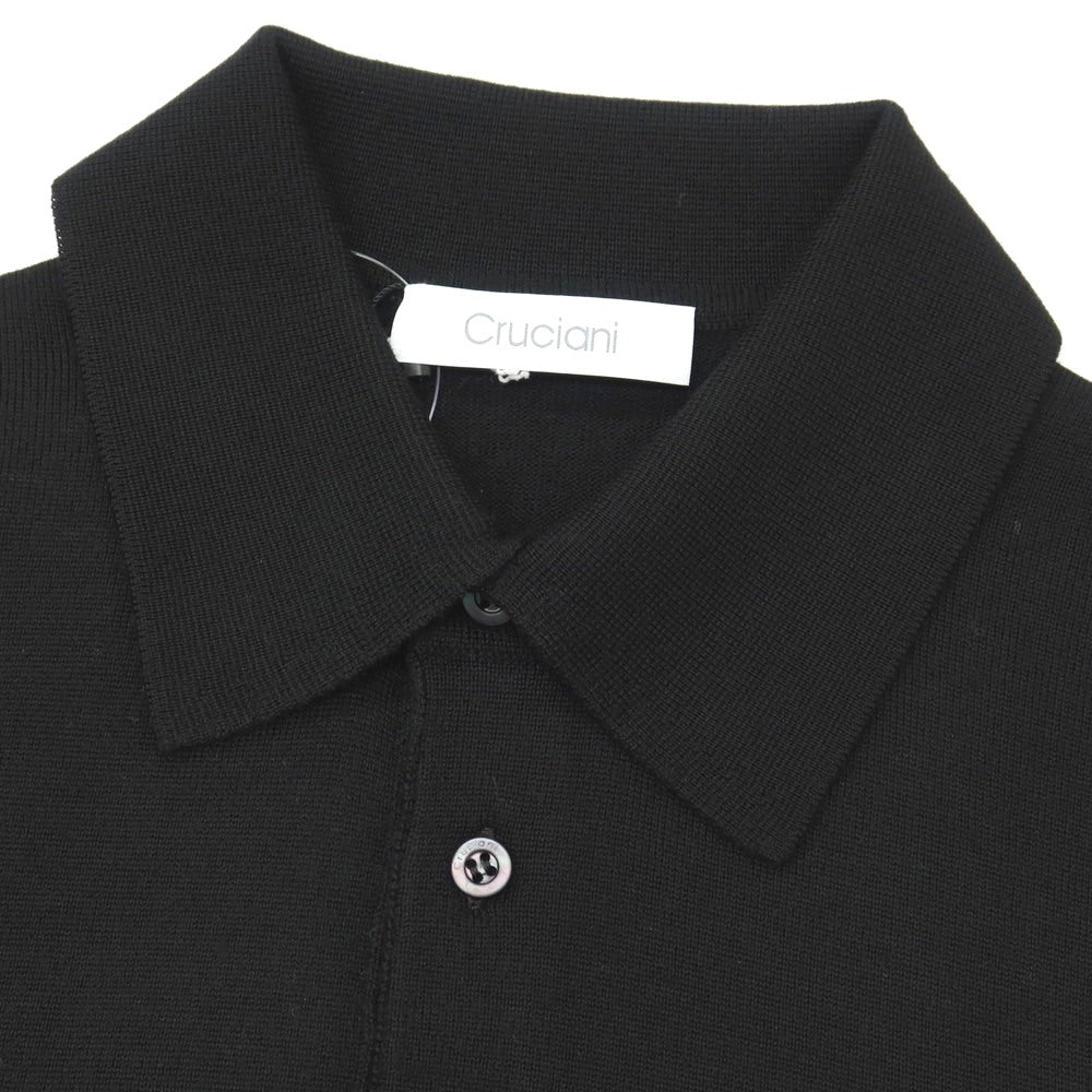 【新品】クルチアーニ CRUCIANI ウール 長袖 ポロニット ブラック【サイズ46】【 状態ランクN 】【 メンズ 】