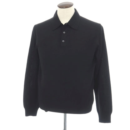 【新品】クルチアーニ CRUCIANI ウール 長袖 ポロニット ブラック【サイズ50】【 状態ランクN 】【 メンズ 】
