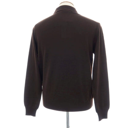 【新品】クルチアーニ CRUCIANI ウール 長袖 ポロニット ダークブラウン【サイズ48】【 状態ランクN 】【 メンズ 】