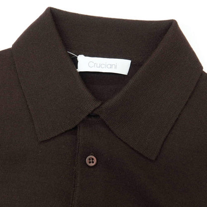 【新品】クルチアーニ CRUCIANI ウール 長袖 ポロニット ダークブラウン【サイズ48】【 状態ランクN 】【 メンズ 】
