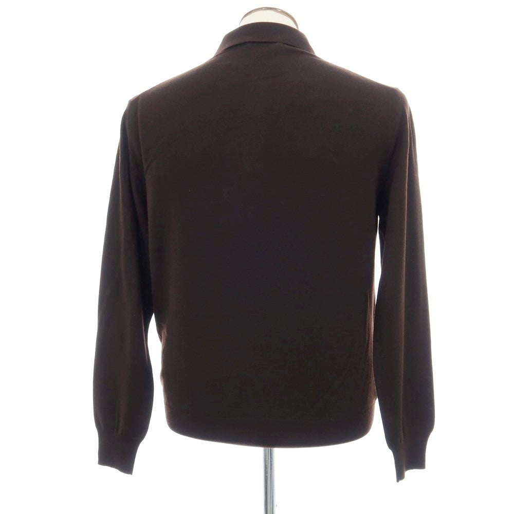 【新品】クルチアーニ CRUCIANI ウール 長袖 ポロニット ダークブラウン【サイズ50】【 状態ランクN 】【 メンズ 】